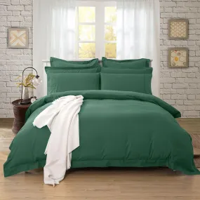 1000TC Tailored King Size Quilt/Doona/Duvet Cover Set - Dark Green