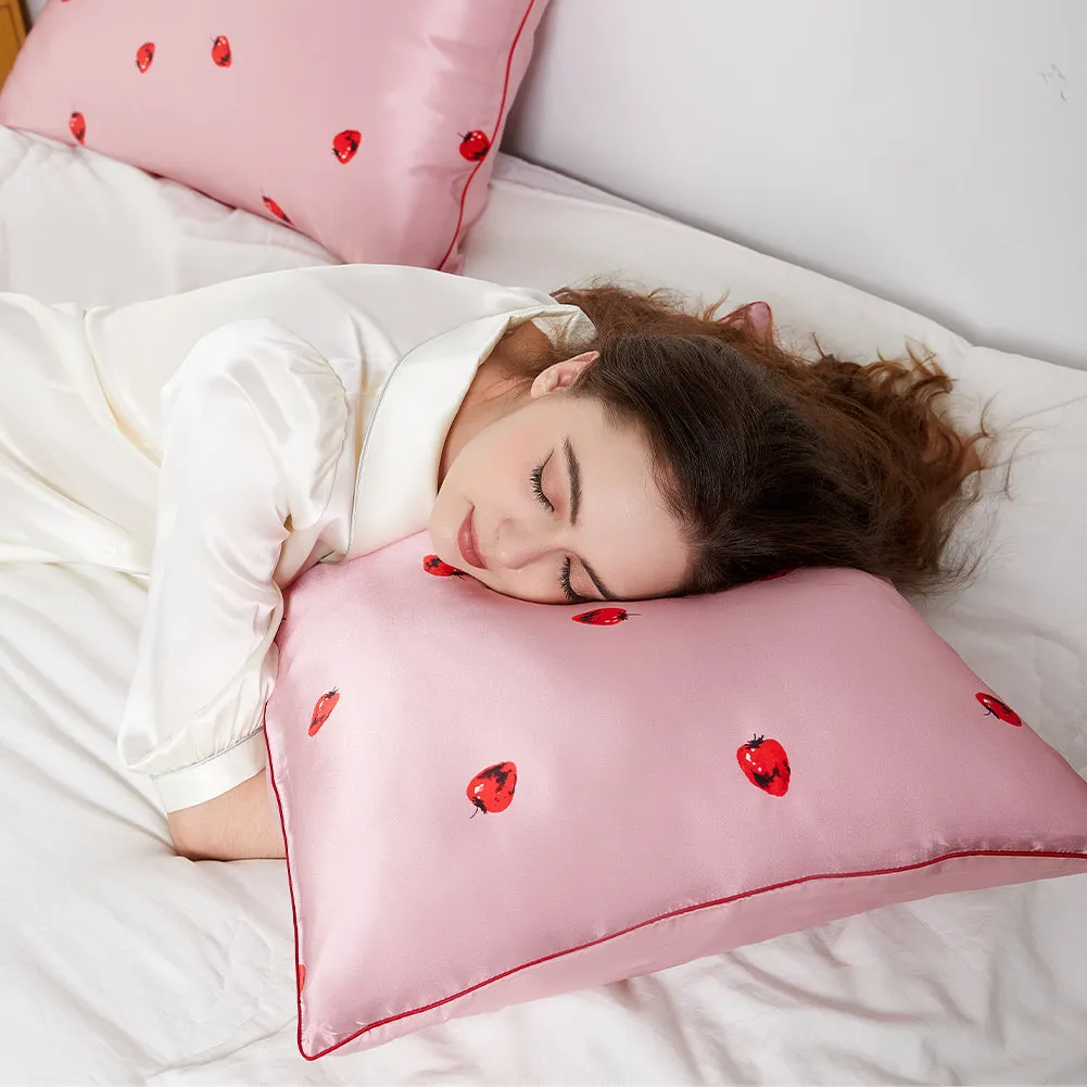 19 Momme Strawberry Silk Pillowcase