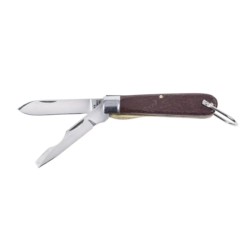 2 Blade Pocket Knife, Steel, 2-1/2-Inch