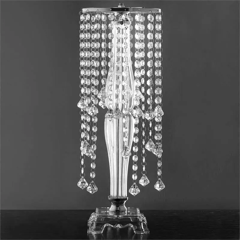 22" Tall Flower Stand Crystal Pendants Chandelier Wedding Centerpiece