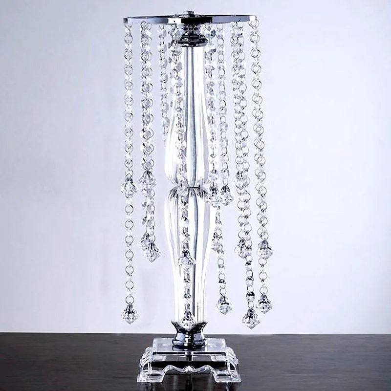 22" Tall Flower Stand Crystal Pendants Chandelier Wedding Centerpiece