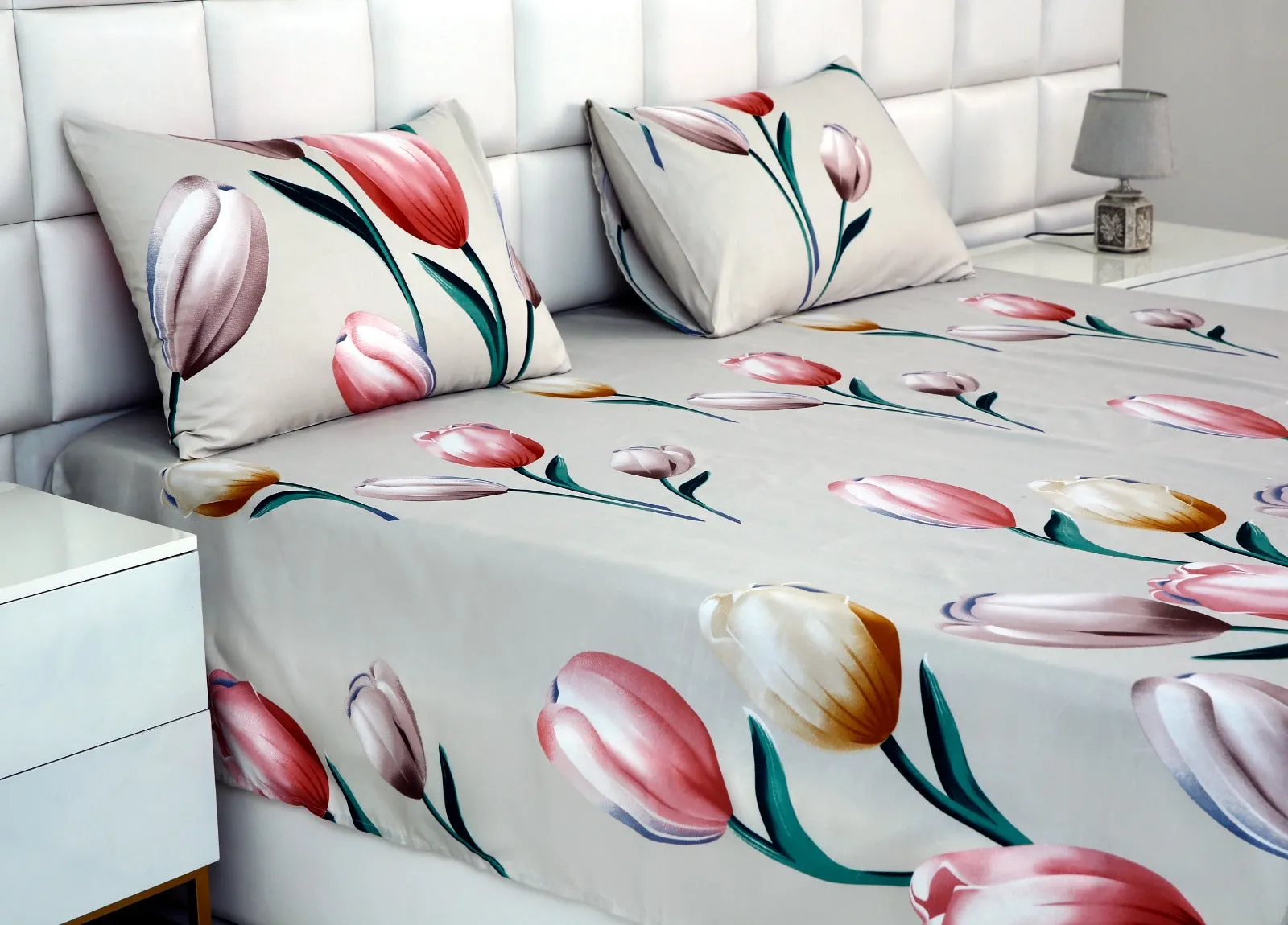 2Pcs Single Bed Sheet-Tulip