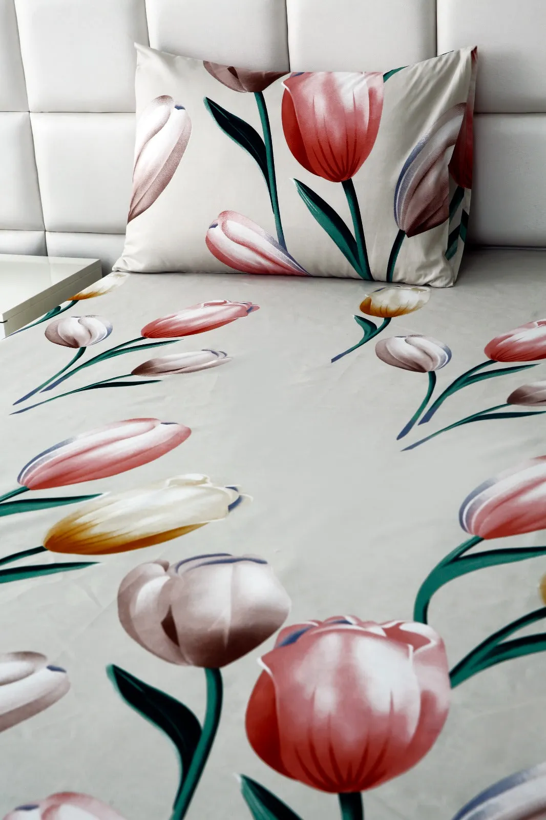 2Pcs Single Bed Sheet-Tulip