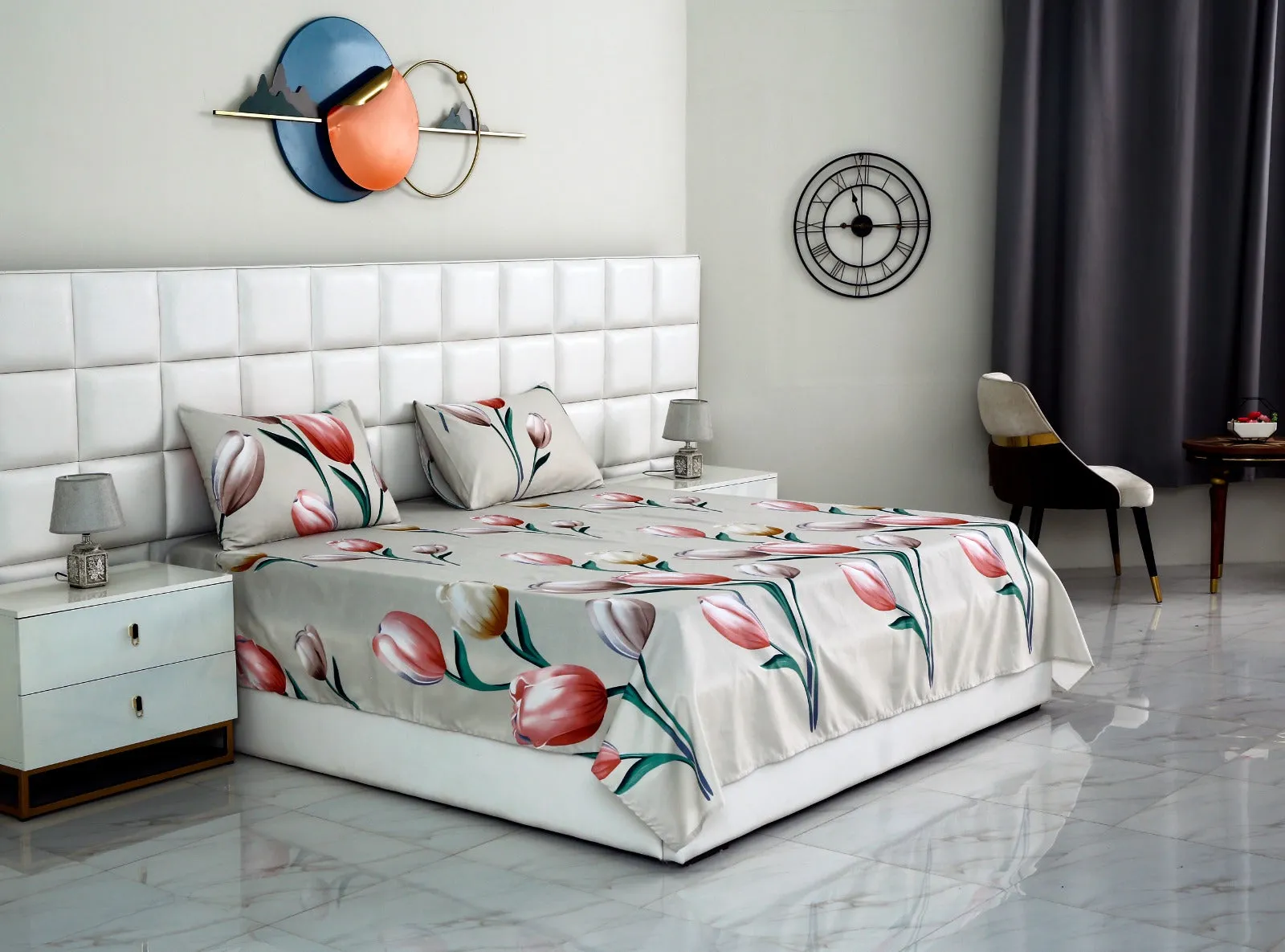 2Pcs Single Bed Sheet-Tulip