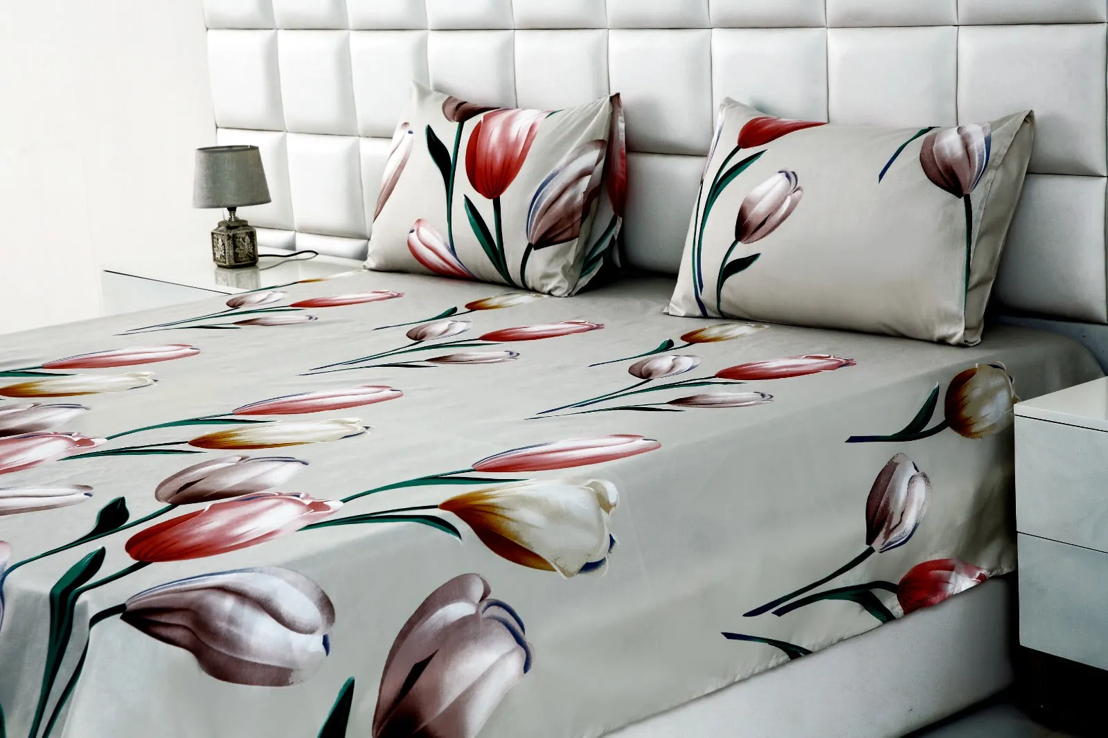 2Pcs Single Bed Sheet-Tulip