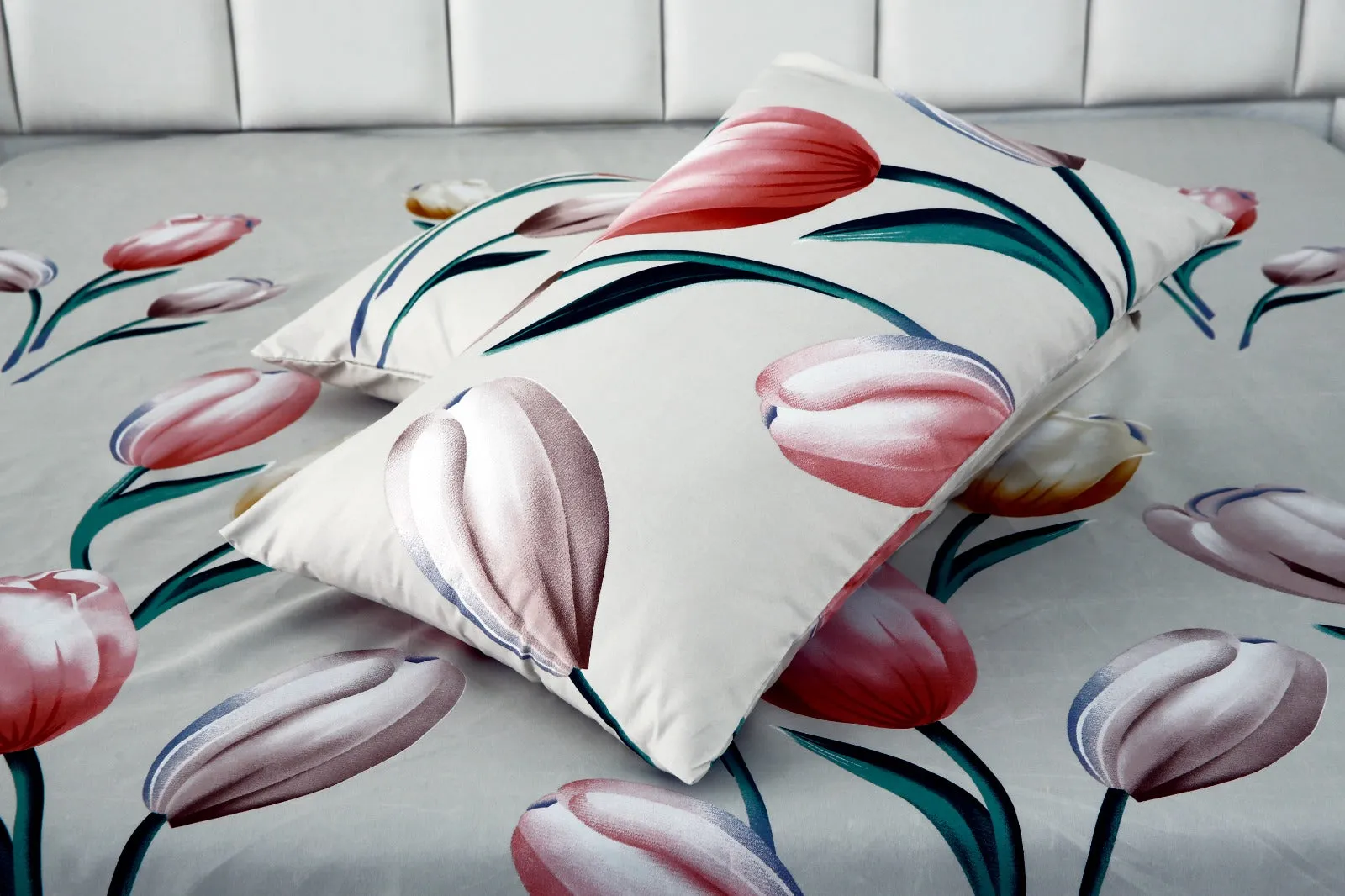 2Pcs Single Bed Sheet-Tulip