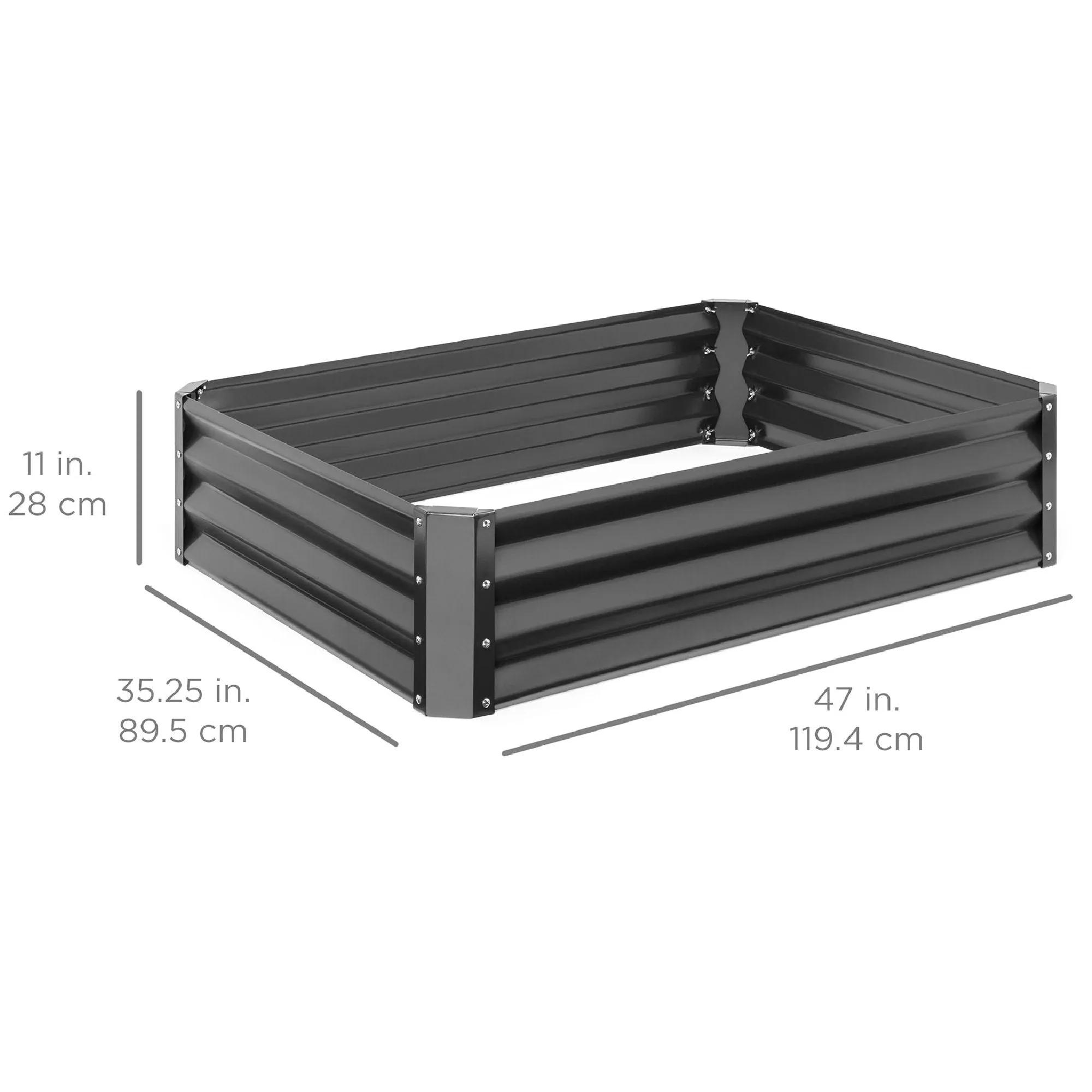 4x3x1ft Outdoor Metal Raised Garden Bed for Vegetables, Flowers, Herbs