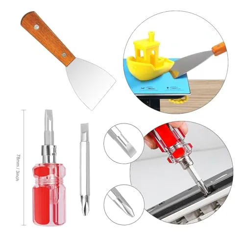 54 PCS 3D Printer Tools Kit, 3D Printer Accessories for Cleaning, Removal, Finishing, Cutting, Include Metal Deburring Tool, Hobby Knife Set, Art Knife Set, Removal Tools, Cutter, Nozzle Cleaning Kit