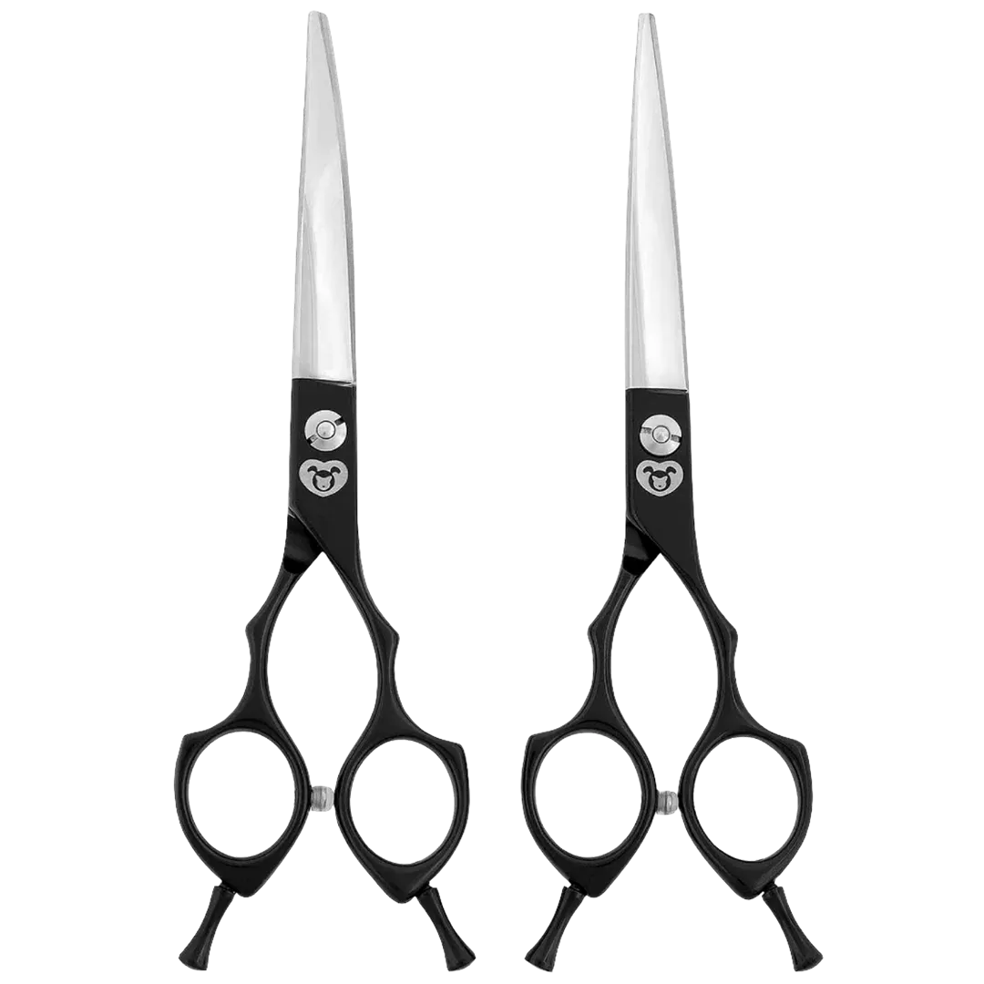 6.5" Beginner Asian Fusion Black 2 Shear Set by PetStore.Direct