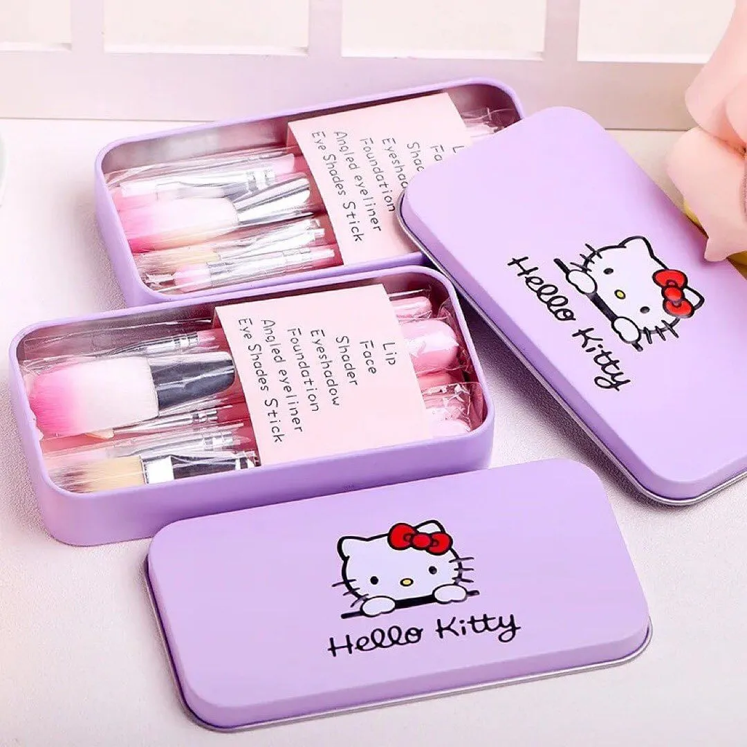 7pcs Cute Hello Kitty Makeup Brushes Set