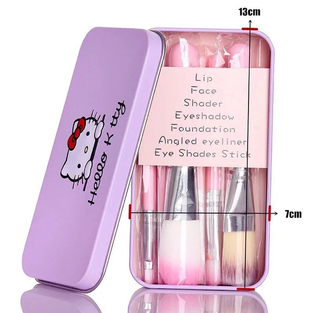 7pcs Cute Hello Kitty Makeup Brushes Set