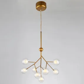 9-Head Chandelier Tree Branch Suspension Light with Dual Ball Glass Shade - Simplicity Collection