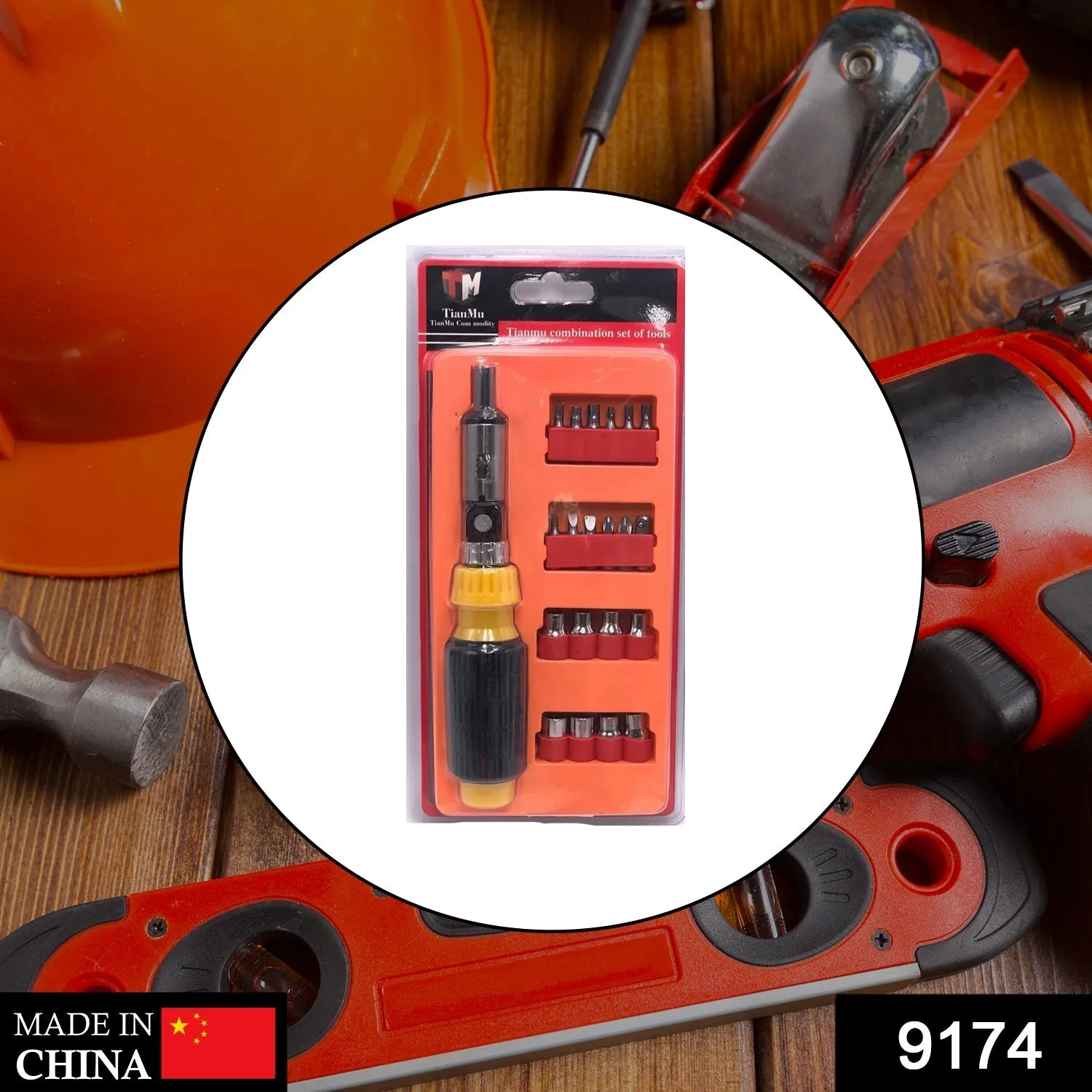 9174 Screwdriver Set, Steel 21 in 1 with 20 Screwdriver Bits