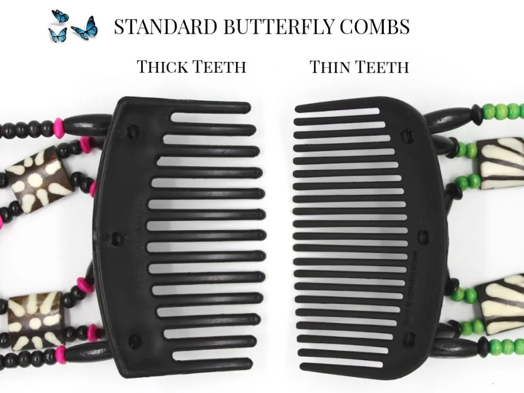 African Butterfly Hair Comb - Beada Tube Clear 38