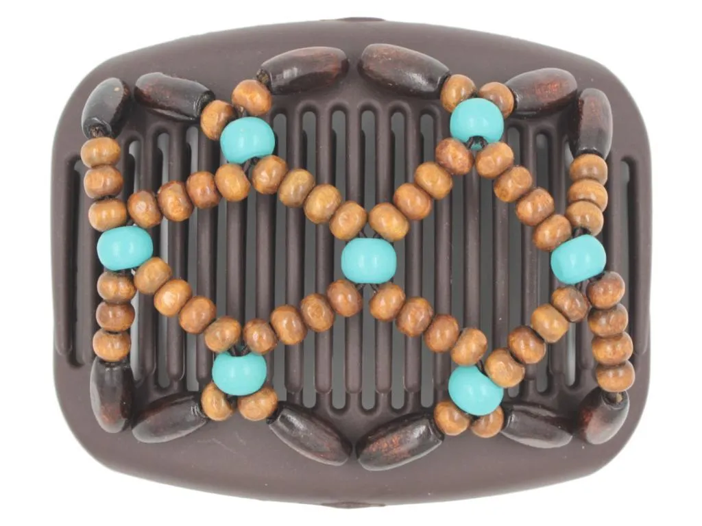 African Butterfly Hair Comb - Ndebele Brown 117