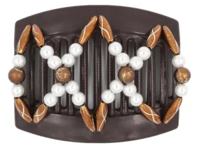 African Butterfly Thick Hair Comb - Dalena Brown 138