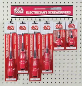 ALFA Tools SCDE18 18PC . ELECTRICIAN'S SCREWDRIVER WALL DISPLAY 1/pack