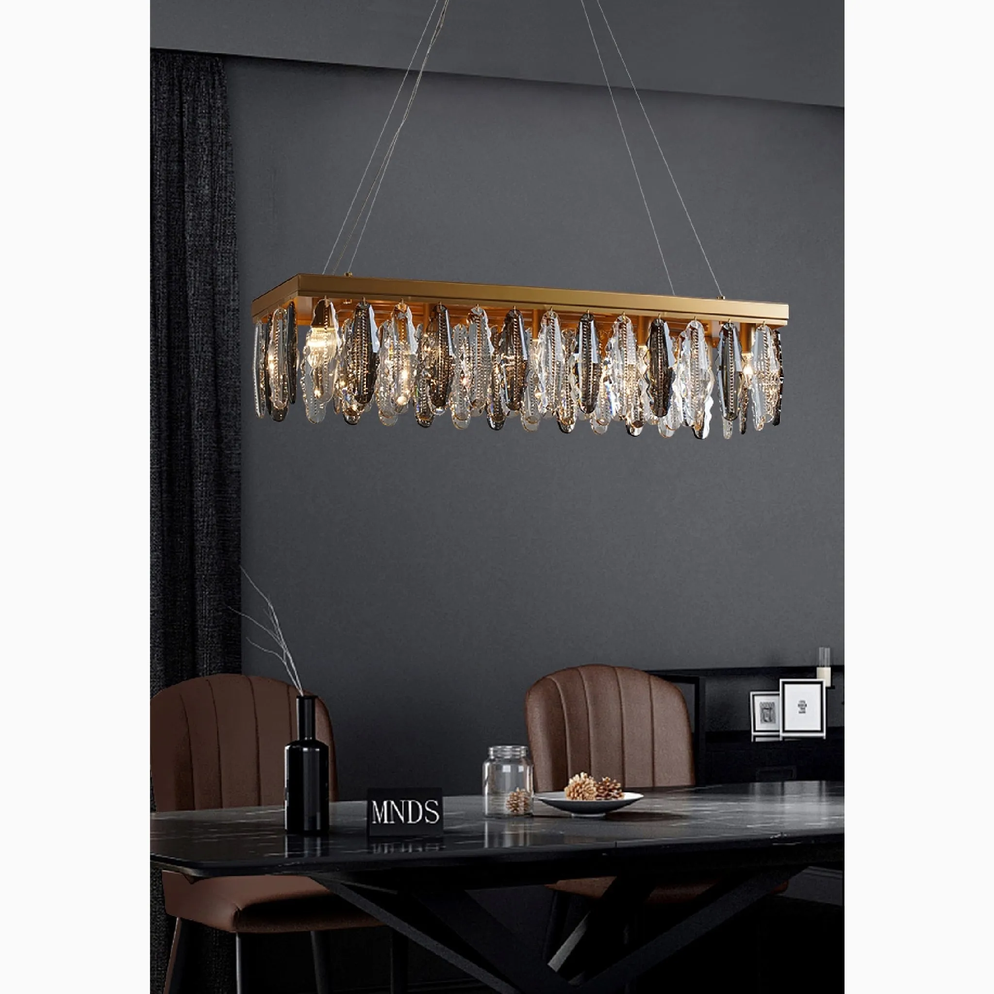 Alluvioni Cambiò | Rectangle Posh Gold Modern Crystal Chandelier