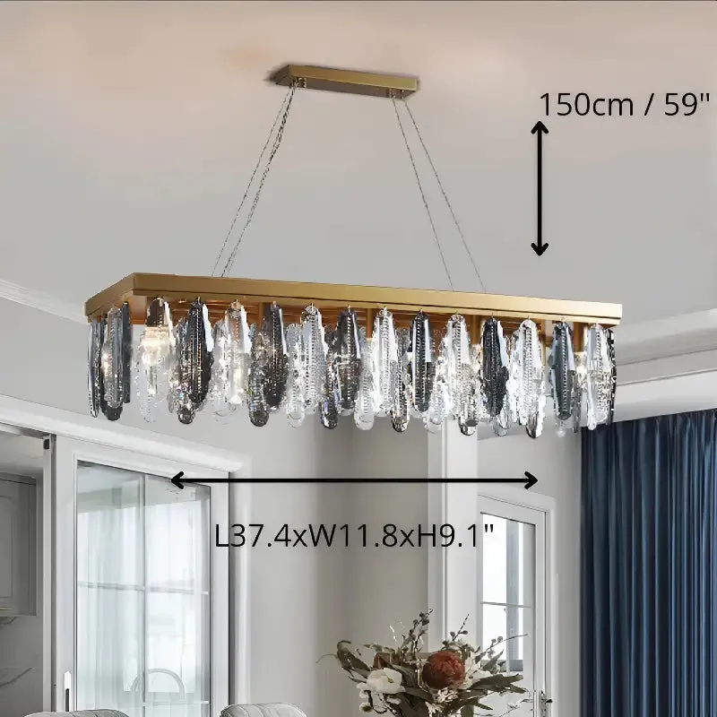 Alluvioni Cambiò | Rectangle Posh Gold Modern Crystal Chandelier