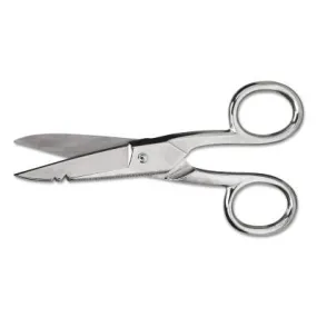 Apex Tool Group Double Notched Electrician's Scissors, 5 1/4 in, Vinyl Pouch, 175E5V