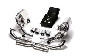 ARMYTRIX Stainless Steel Valvetronic Exhaust System Quad Chrome Silver Tips Porsche 997.2 Carrera PDK 2009-2011