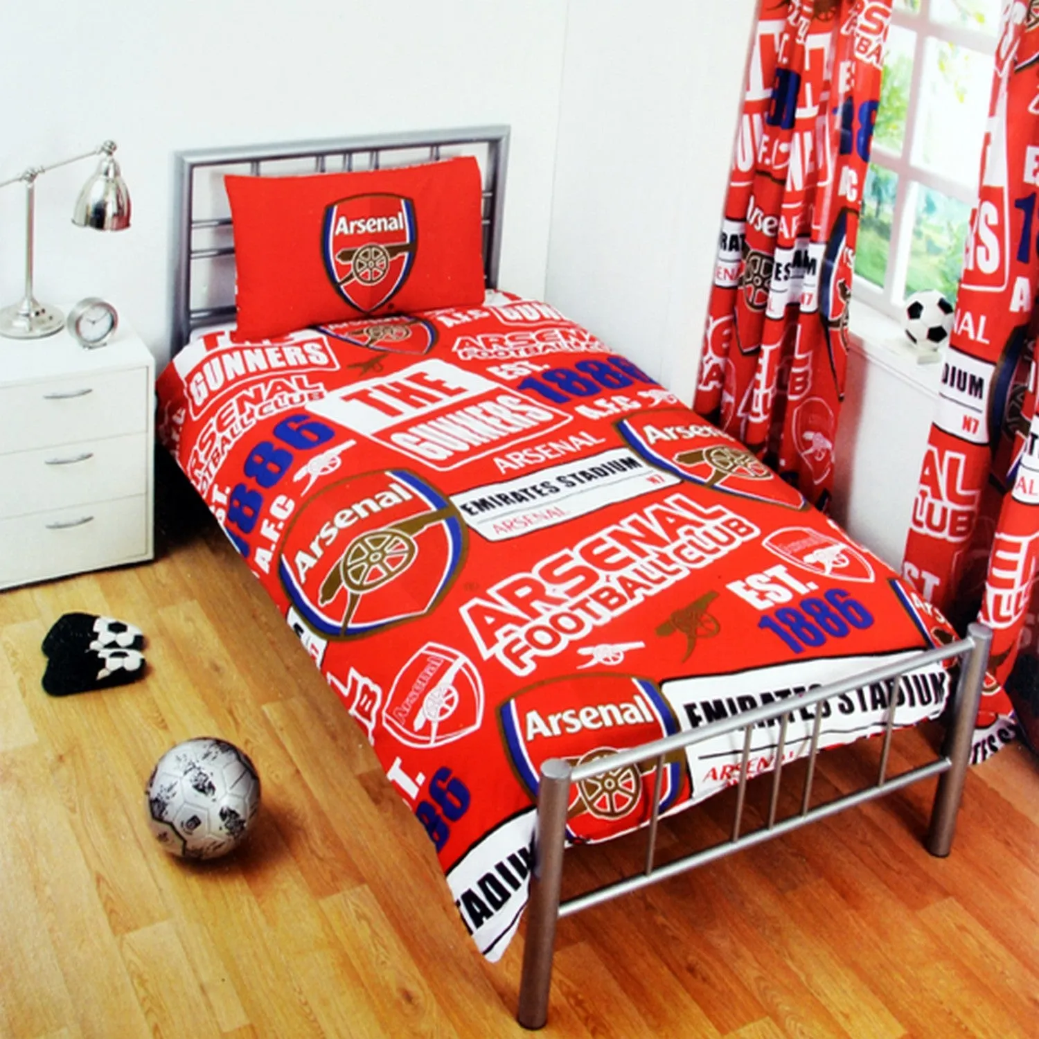 Arsenal FC Childrens/Kids Official Patch Football Crest Duvet Set