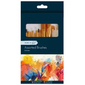 Artist Paint Brushes - 25 Pack Assorted Sizes Painting Brush Set Art Supplies