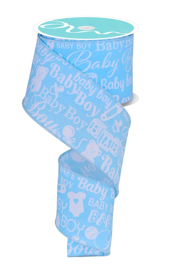 Baby Boy Gender Reveal Ribbon - 2 1/2" x 10 Yards