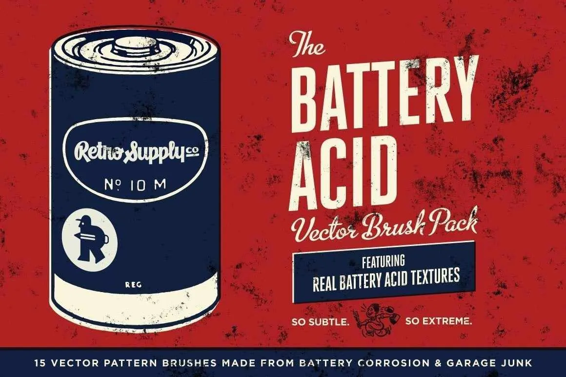 Battery Acid Vector Brushes for Adobe Illustrator