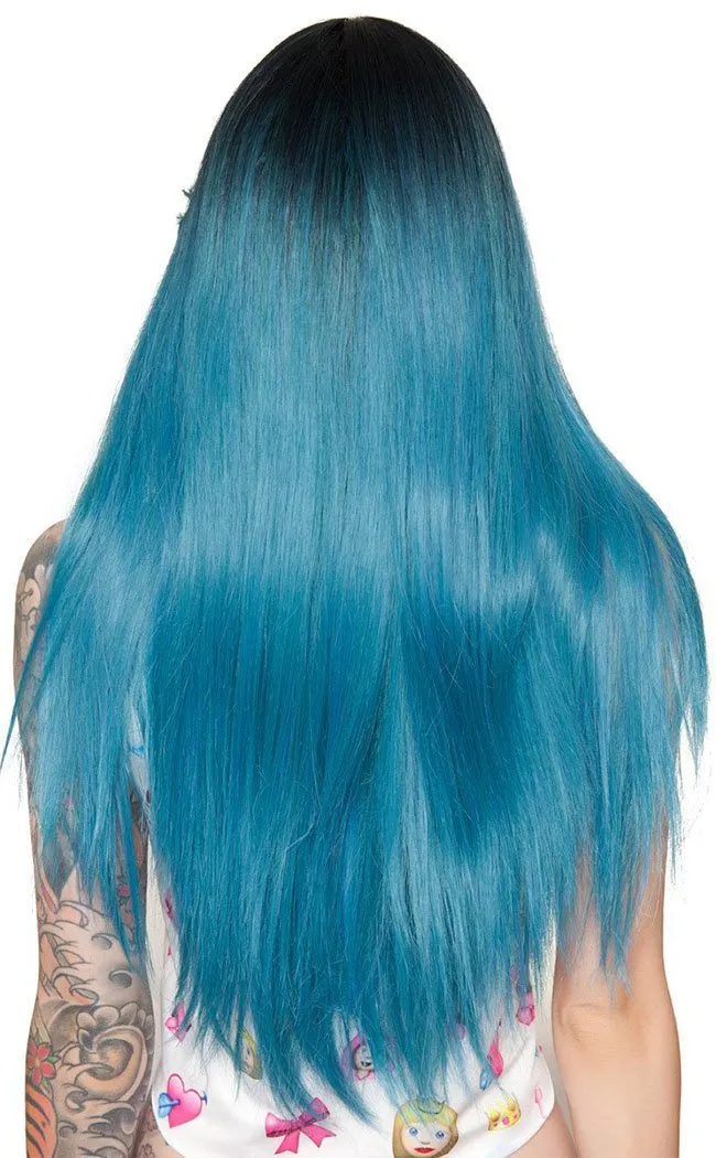 Bella Dark Root Long Turquoise Mix Wig