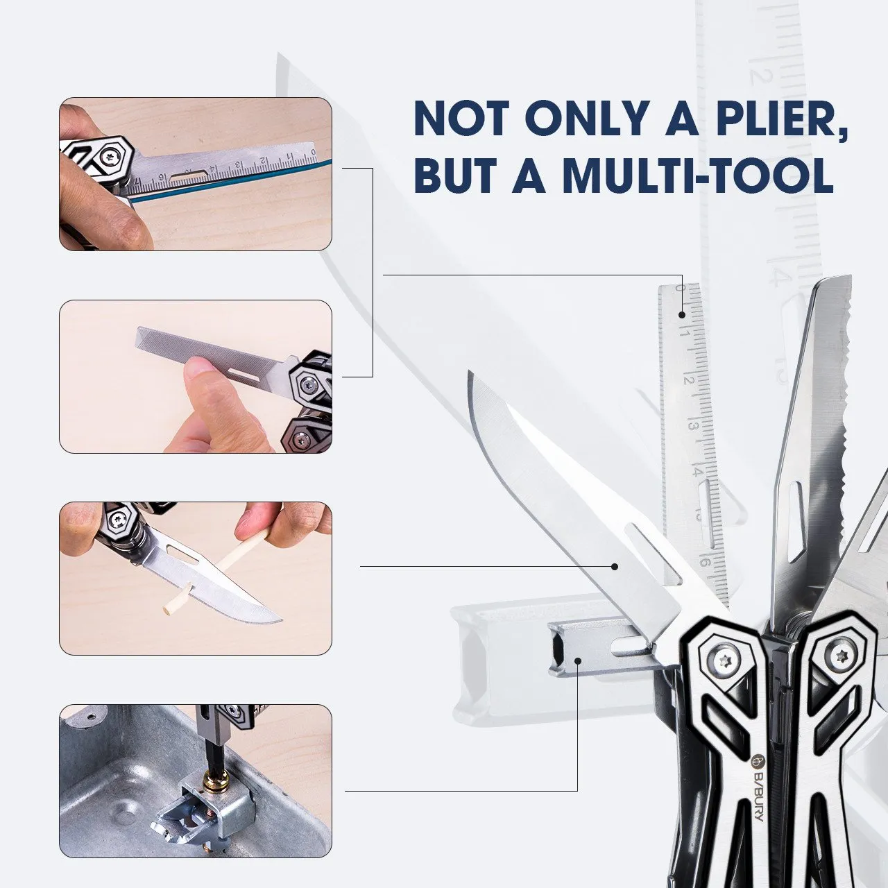 Bibury Plier Multitool (21-in-1) Titanium Finish