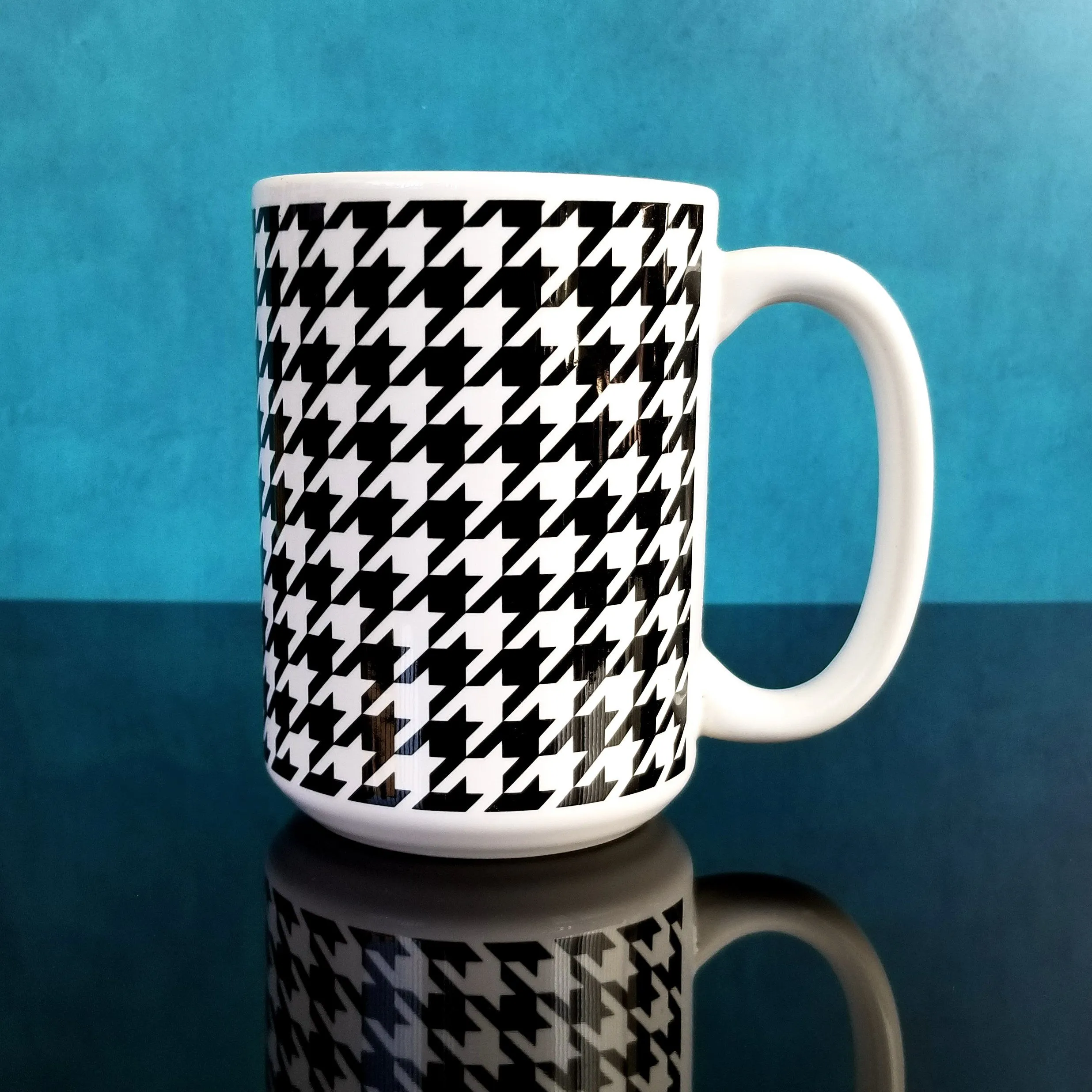 Black and White Houndstooth Mug