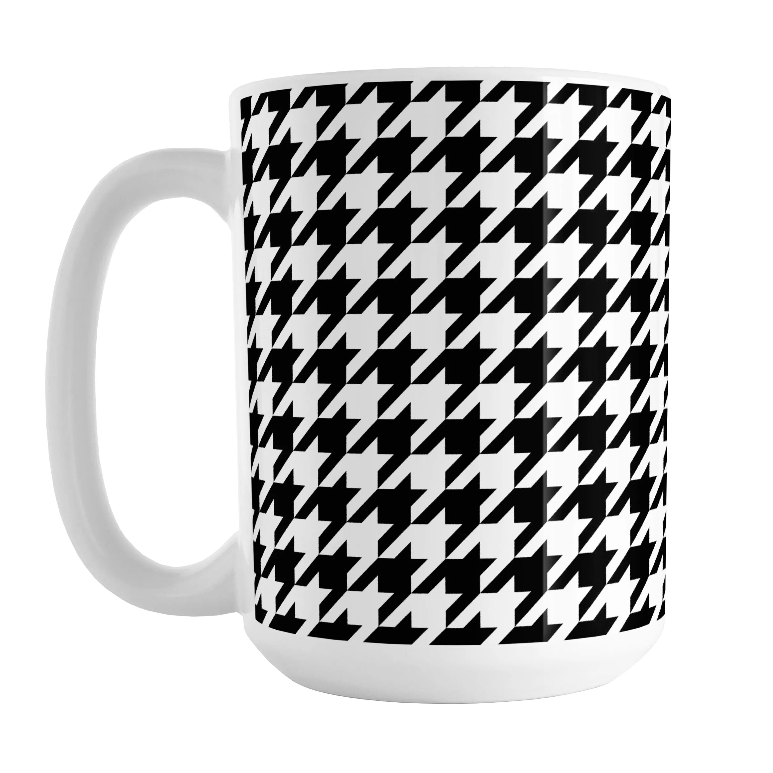 Black and White Houndstooth Mug