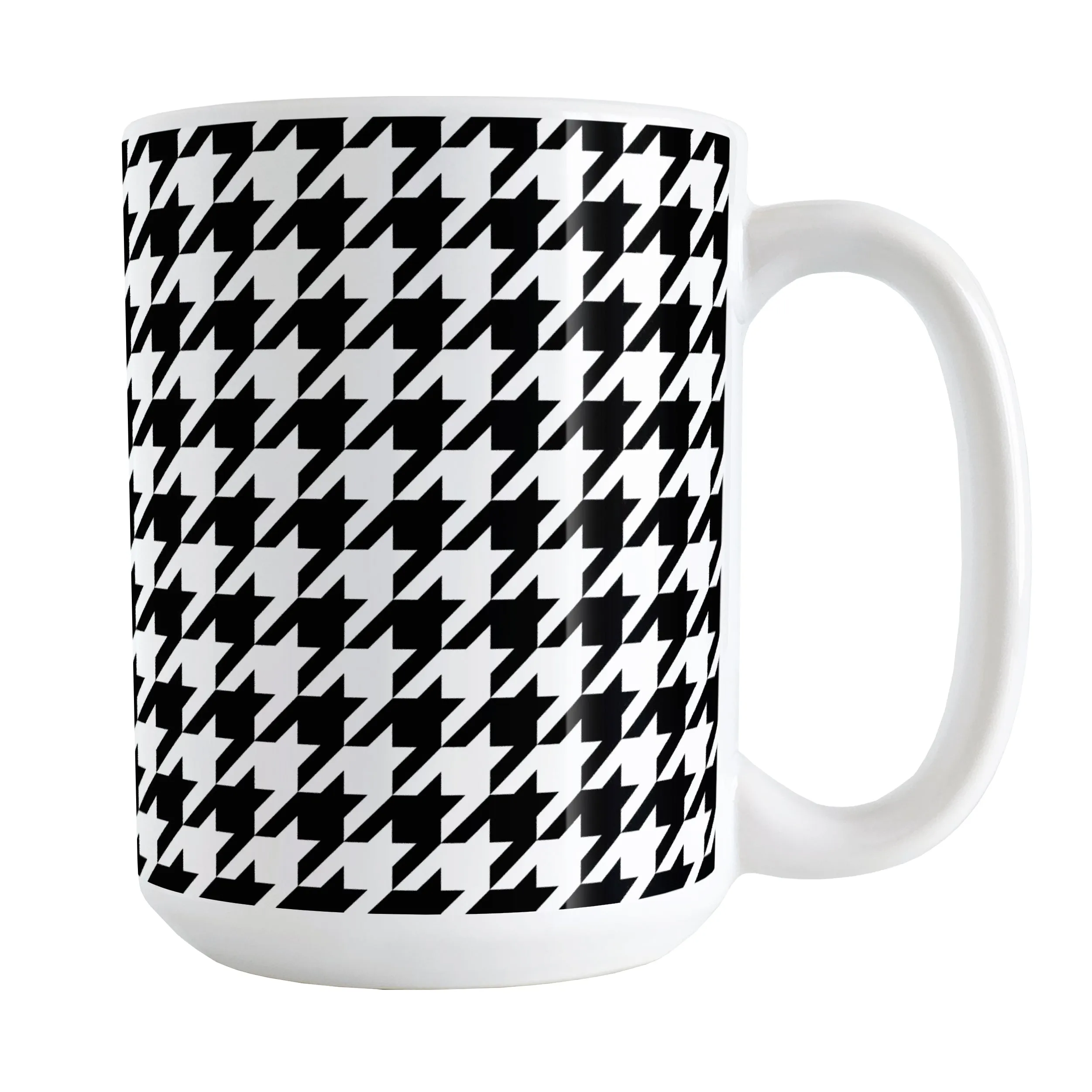 Black and White Houndstooth Mug