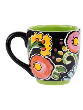 Black Floral Mug by Glory Haus