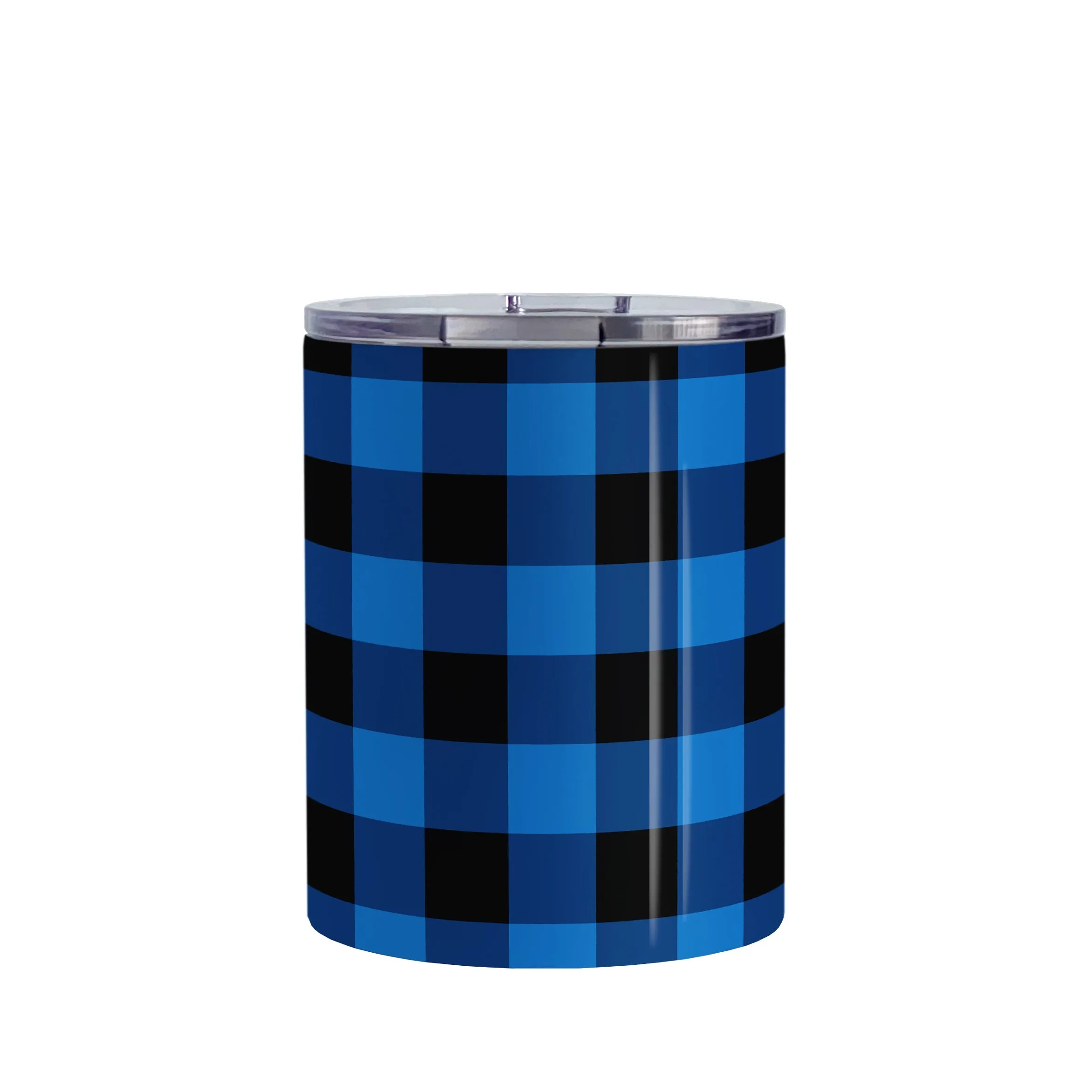 Blue and Black Buffalo Plaid Tumbler Cup