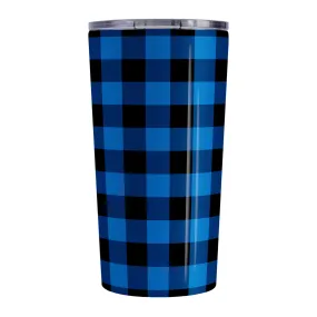 Blue and Black Buffalo Plaid Tumbler Cup