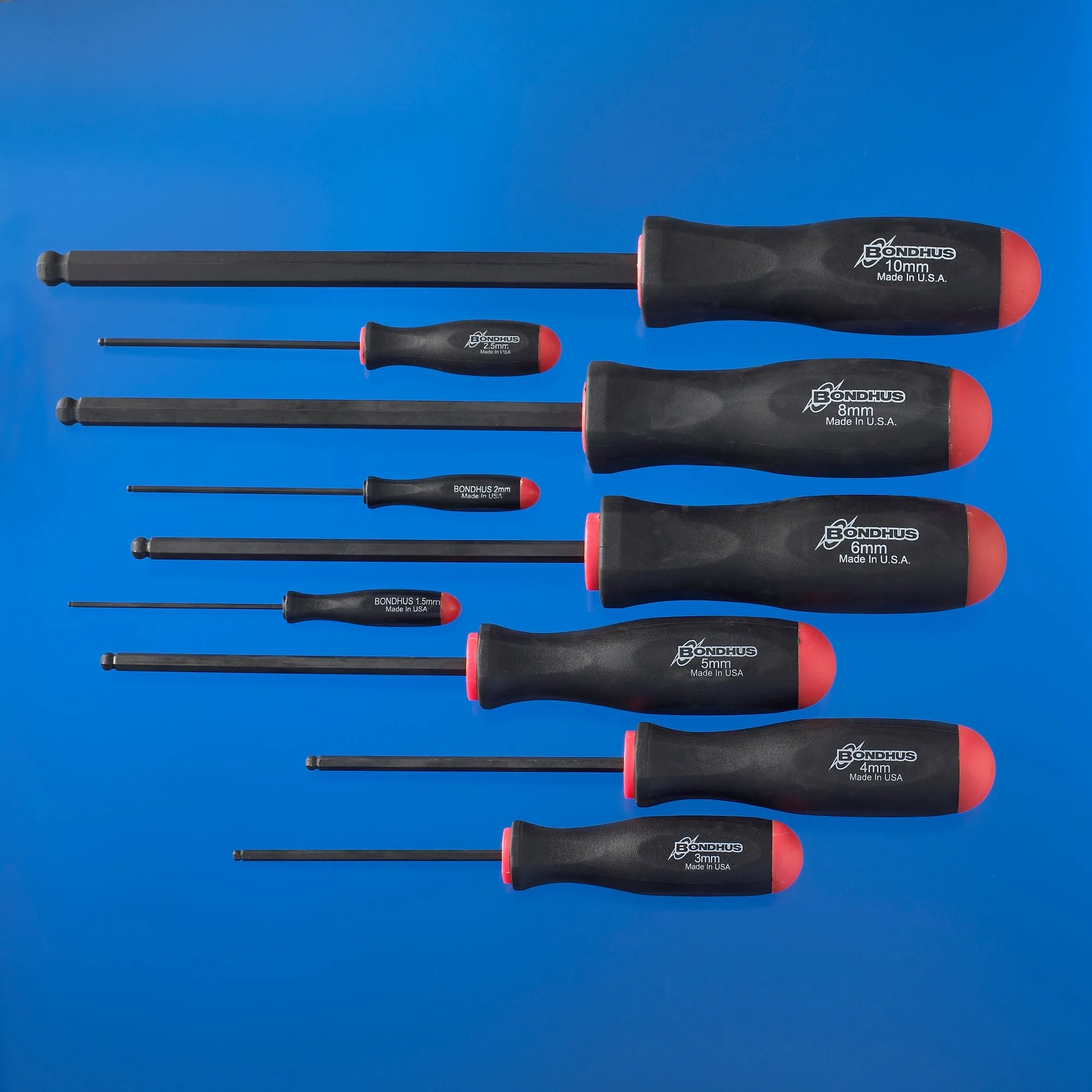 Bondhus 10699 Metric Balldriver Screwdriver Set 1.5mm to 10mm 9 Piece