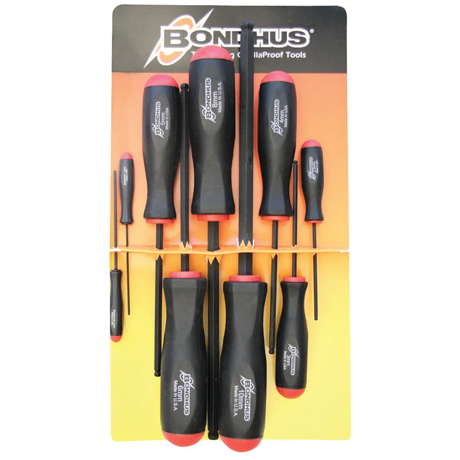 Bondhus 10699 Metric Balldriver Screwdriver Set 1.5mm to 10mm 9 Piece