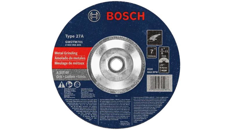 Bosch 7 In. 1/4 In. 5/8-11 In. Arbor Type 27 30 Grit Grinding Abrasive Wheel