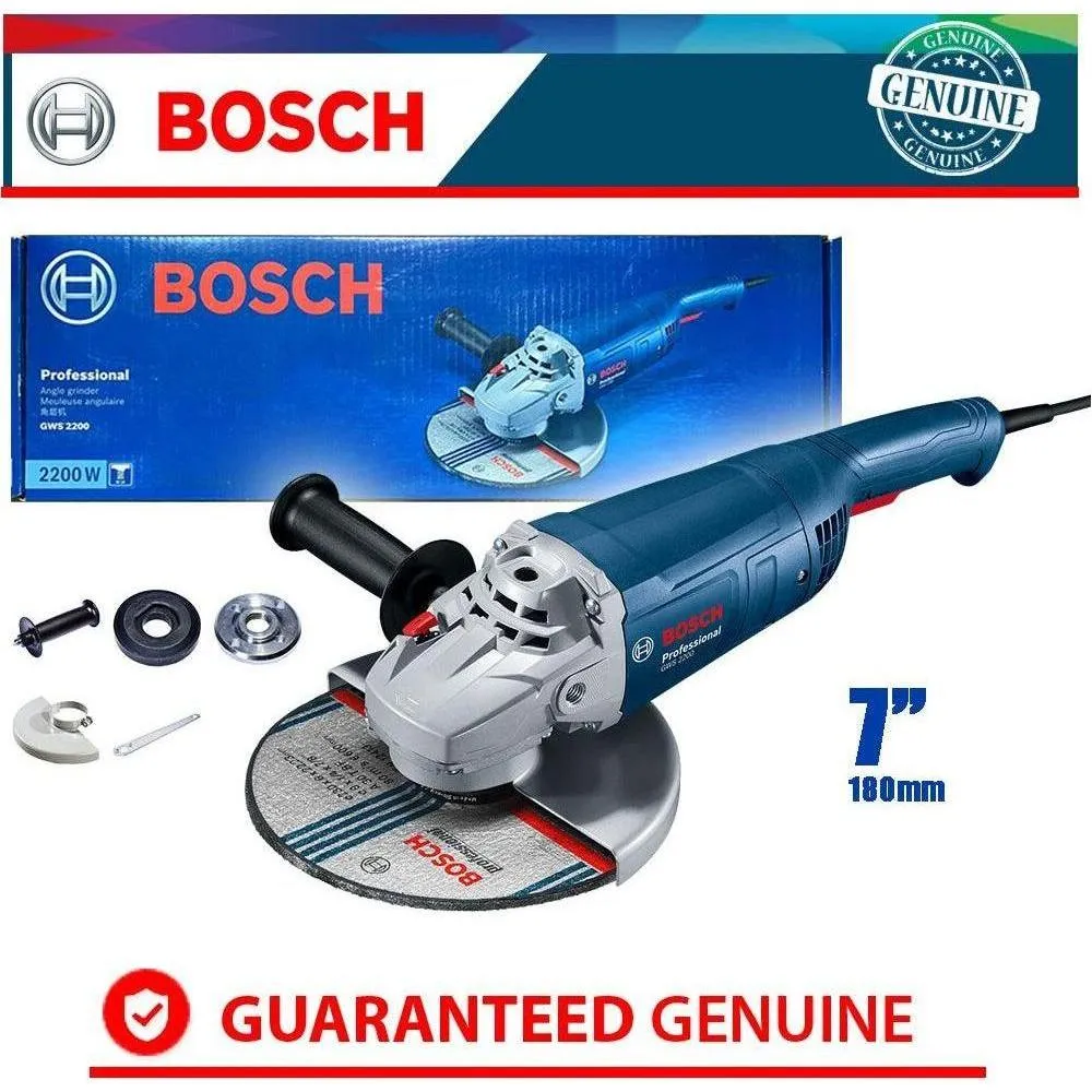 Bosch GWS 2200 / 2200-180 Large Angle Grinder 7" (180mm) 2200W