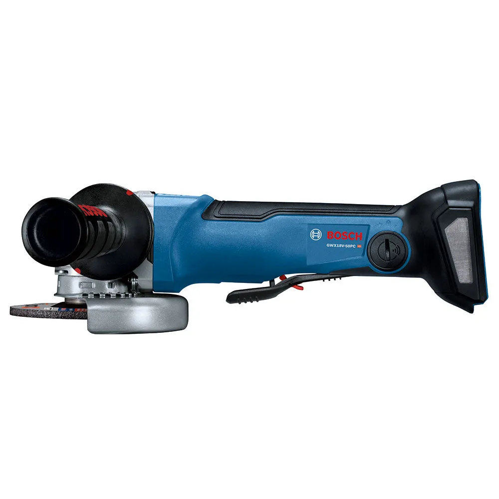 Bosch GWX18V-50PCN 4-1/2"-5" 18V X-Lock Angle Grinder with No Lock-on Paddle Switch, Bare