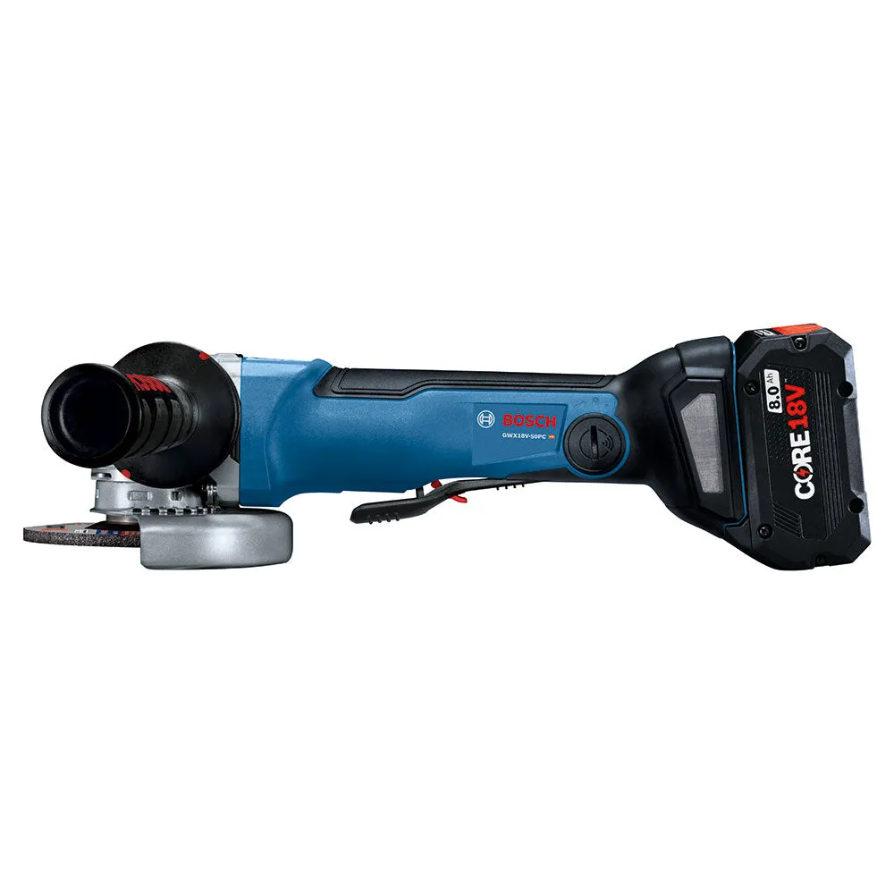 Bosch GWX18V-50PCN 4-1/2"-5" 18V X-Lock Angle Grinder with No Lock-on Paddle Switch, Bare