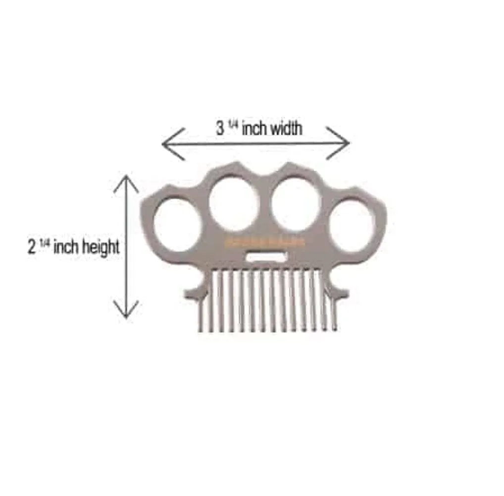 Brass Knuckles Metal Mustache Comb