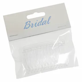 Bridal Clear Plastic Hair Comb Slides - 7cm (Pack of 2)