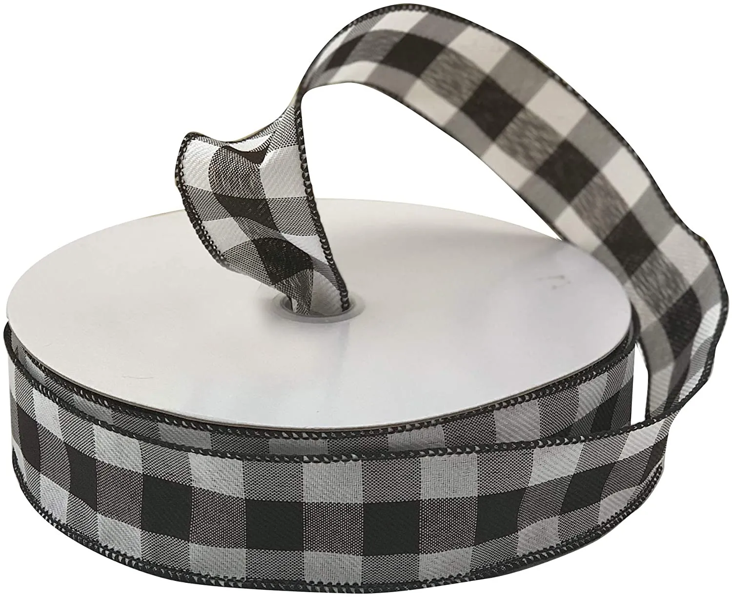 Buffalo Check Black White Ribbon - 1 1/2" x 50 Yards