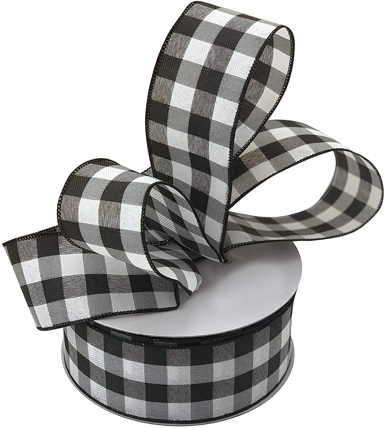 Buffalo Check Black White Ribbon - 2 1/2" x 50 Yards