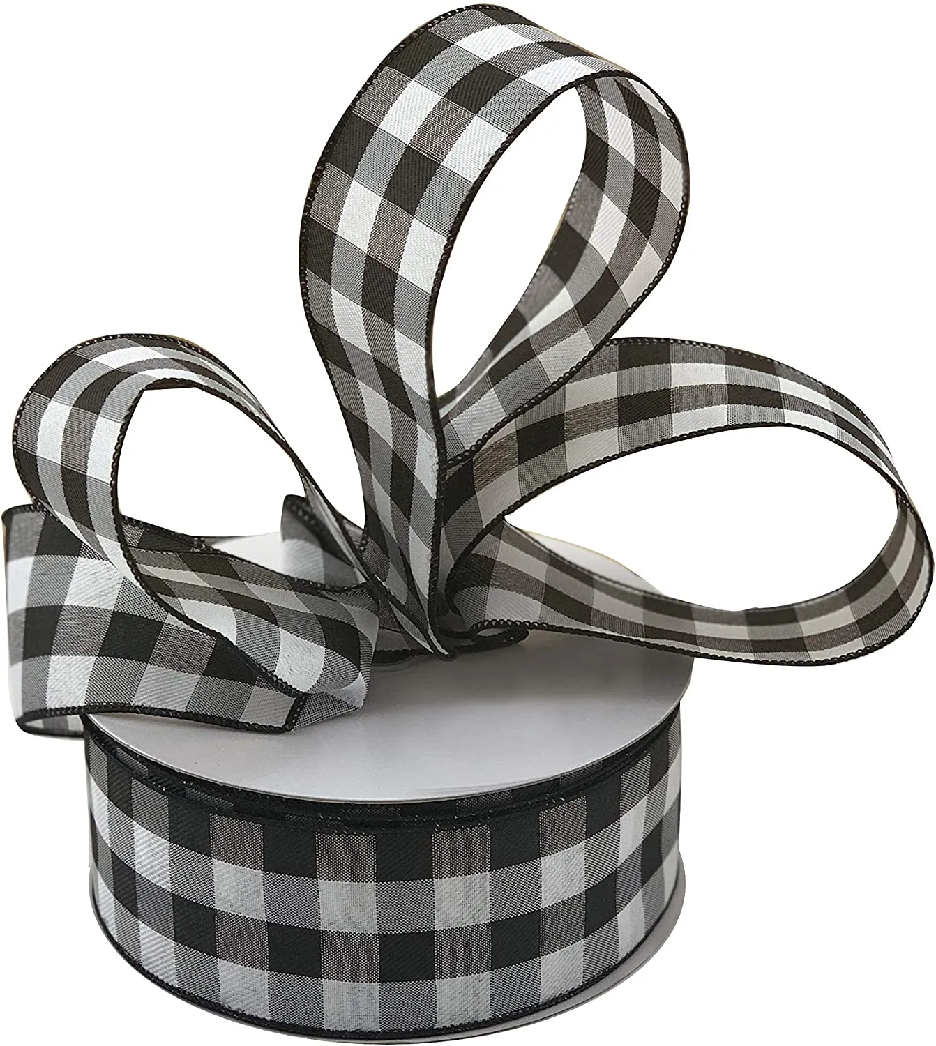 Buffalo Check Black White Ribbon - 2 1/2" x 50 Yards