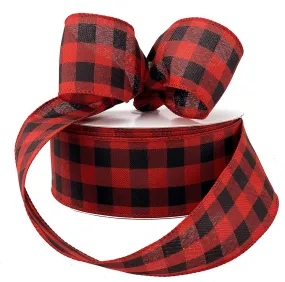 Buffalo Plaid Wired Ribbon Decoration - 2 1/2" x 50 Yards