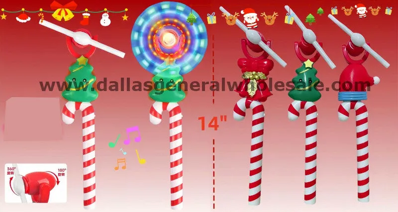 Candy Cane Windmill LED Wands Wholesale